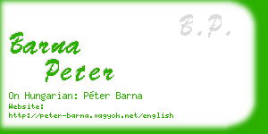 barna peter business card